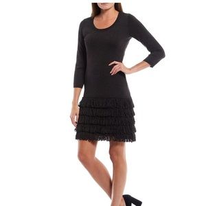 -Calvin Klein Fringe Sweater Dress